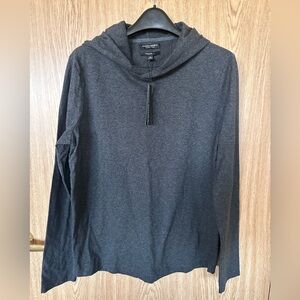 New Banana Republic Luxury Touch Dark Grey Cotton Pull Over Hoodie Shirt Men’s M